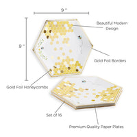 Thumbnail for Sweet as Can Bee 9 in. Premium Paper Plates (Set of 16) - Alternate Image 6 | My Wedding Favors