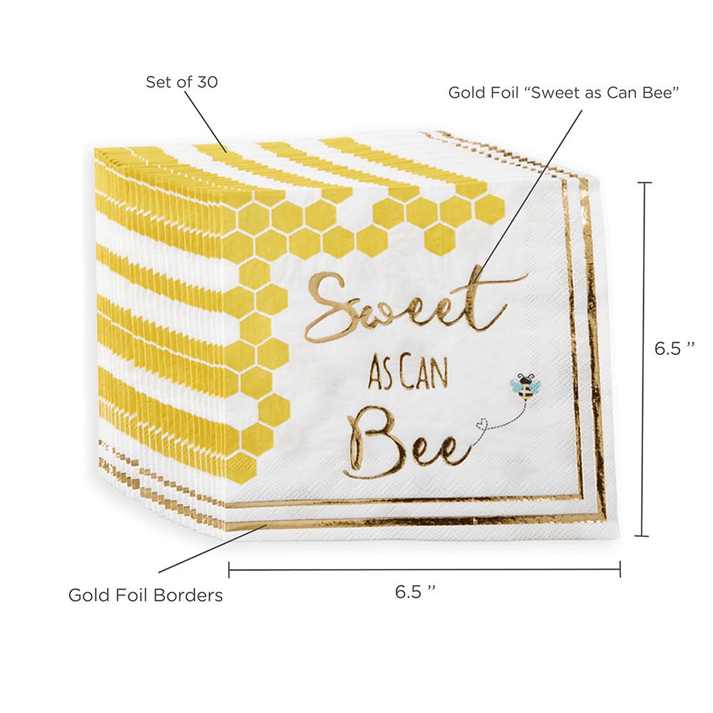 Sweet as Can Bee Paper Napkins (Set of 30) - Alternate Image 6 | My Wedding Favors