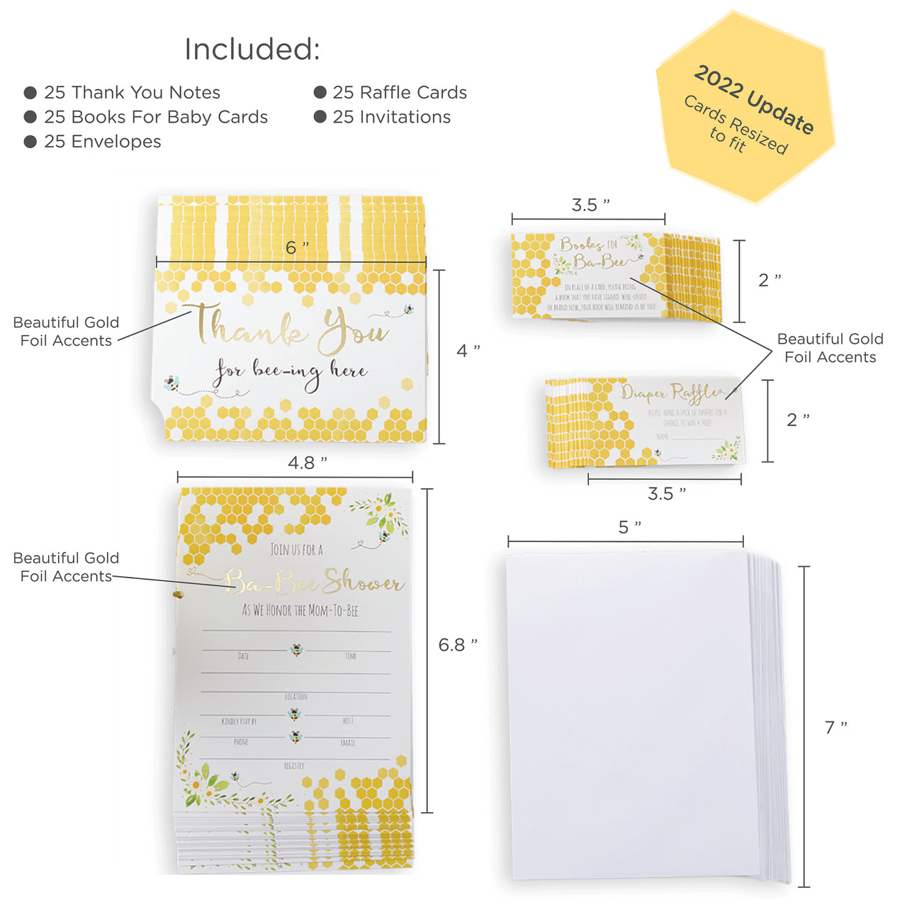 Sweet as Can Bee Invitation & Thank You Card Bundle (Set of 25) - Alternate Image 6 | My Wedding Favors