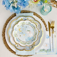 Thumbnail for Blue Elephant Baby Shower 7 in. Premium Paper Plates (Set of 16) - Main Image | My Wedding Favors