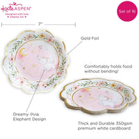 Pink Elephant Baby Shower 62 Piece Party Tableware Set (16 Guests) - Alternate Image 2 | My Wedding Favors
