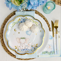 Thumbnail for Blue Elephant Baby Shower 9 in. Premium Paper Plates (Set of 16) - Alternate Image 5 | My Wedding Favors