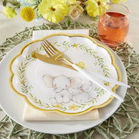 Thumbnail for Yellow Elephant Baby Shower 9 in. Premium Paper Plates (Set of 16) - Alternate Image 5 | My Wedding Favors