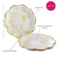 Thumbnail for Yellow Elephant Baby Shower 9 in. Premium Paper Plates (Set of 16) - Alternate Image 6 | My Wedding Favors