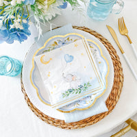 Blue Elephant Baby Shower 2 Ply Paper Napkins (Set of 30) - Alternate Image 2 | My Wedding Favors