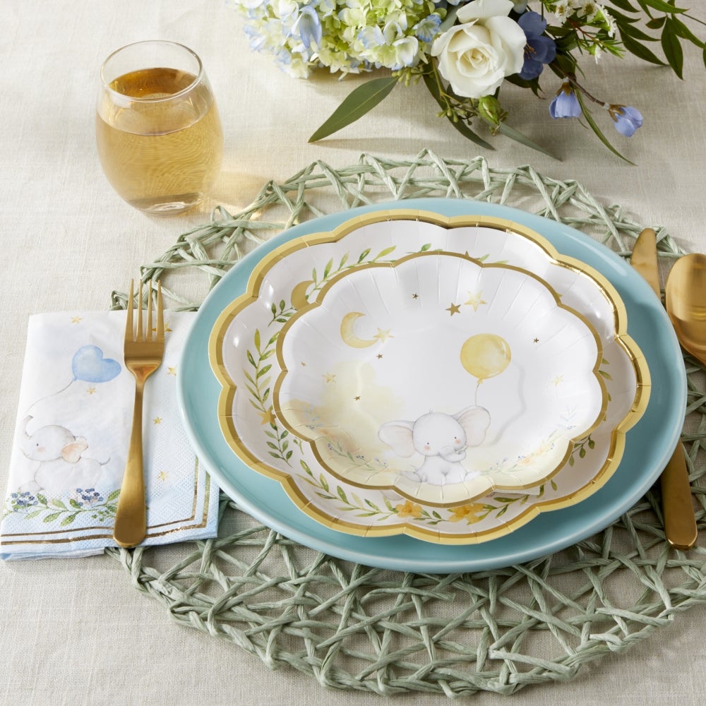 Blue Elephant Baby Shower 2 Ply Paper Napkins (Set of 30) - Alternate Image 5 | My Wedding Favors