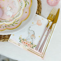 Thumbnail for Pink Elephant Baby Shower 2 Ply Paper Napkins (Set of 30) - Alternate Image 2 | My Wedding Favors