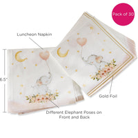 Pink Elephant Baby Shower 62 Piece Party Tableware Set (16 Guests) - Alternate Image 4 | My Wedding Favors