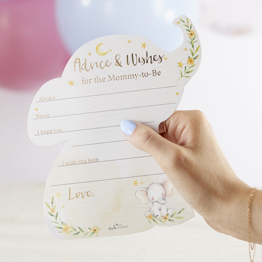 Elephant Baby Shower Advice Card & Baby Shower Game (Set of 50) - Main Image0 | My Wedding Favors