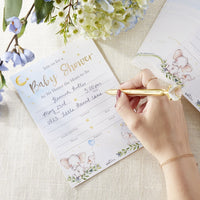 Thumbnail for Blue Elephant Baby Shower Invitation & Thank You Card Bundle (Set of 25) - Alternate Image 2 | My Wedding Favors