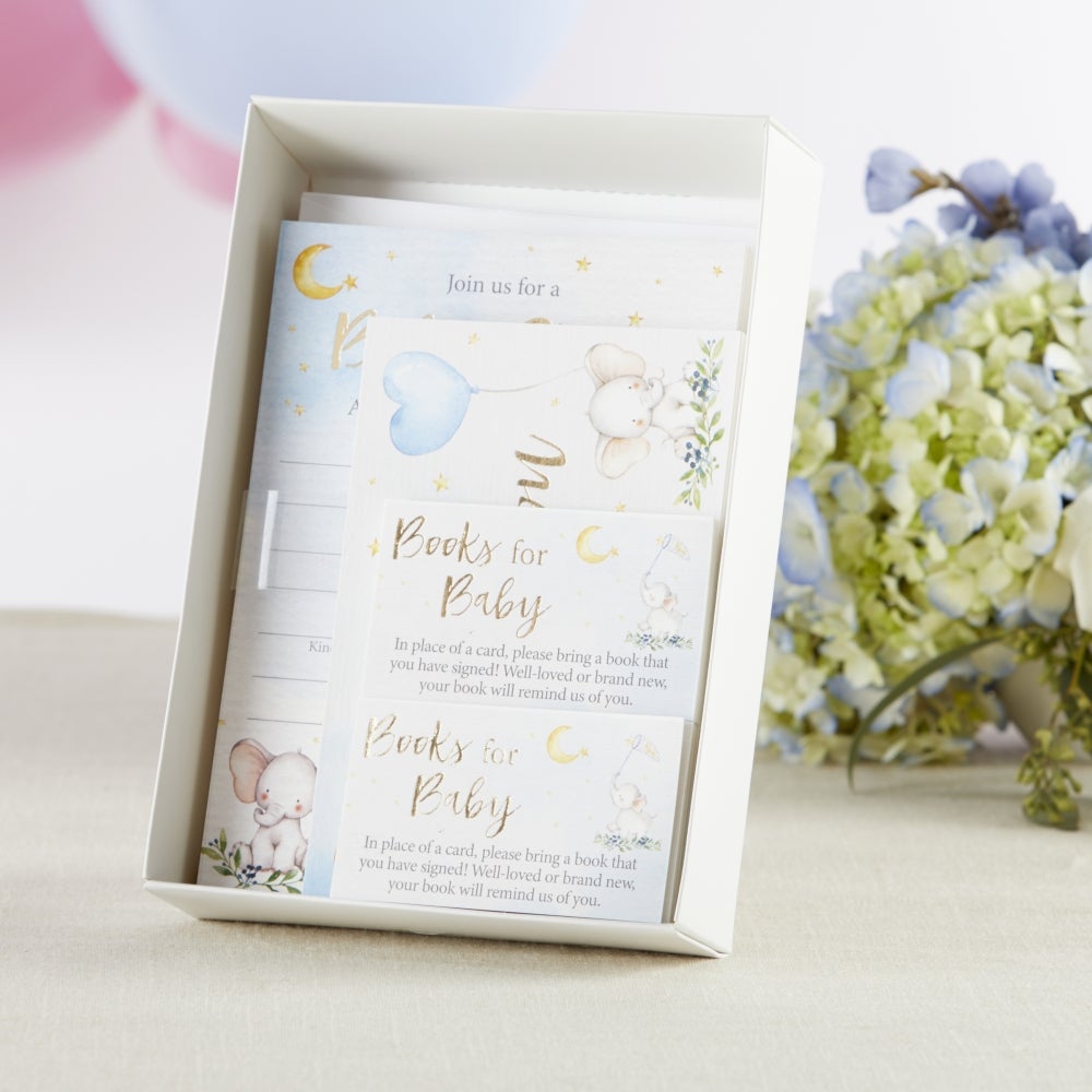 Blue Elephant Baby Shower Invitation & Thank You Card Bundle (Set of 25) - Alternate Image 5 | My Wedding Favors