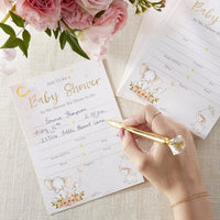 Thumbnail for Pink Elephant Baby Shower Invitation & Thank You Card Bundle (Set of 25) - Alternate Image 2 | My Wedding Favors
