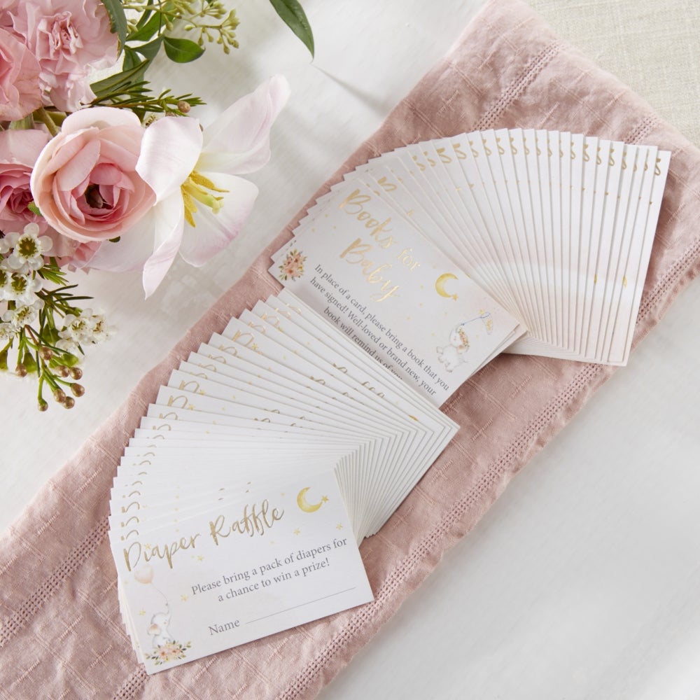 Pink Elephant Baby Shower Invitation & Thank You Card Bundle (Set of 25) - Alternate Image 4 | My Wedding Favors