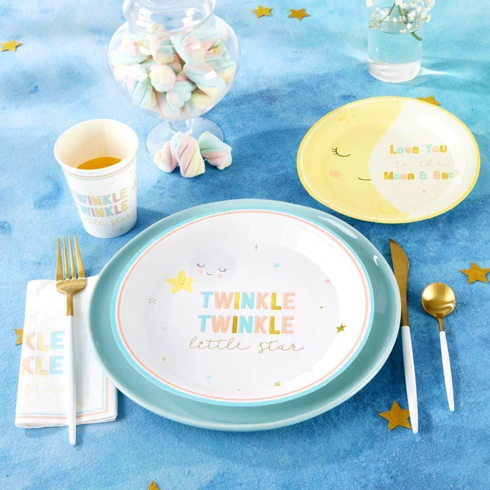 Twinkle Twinkle 9 in. Premium Paper Plates (Set of 16) - Alternate Image 2 | My Wedding Favors