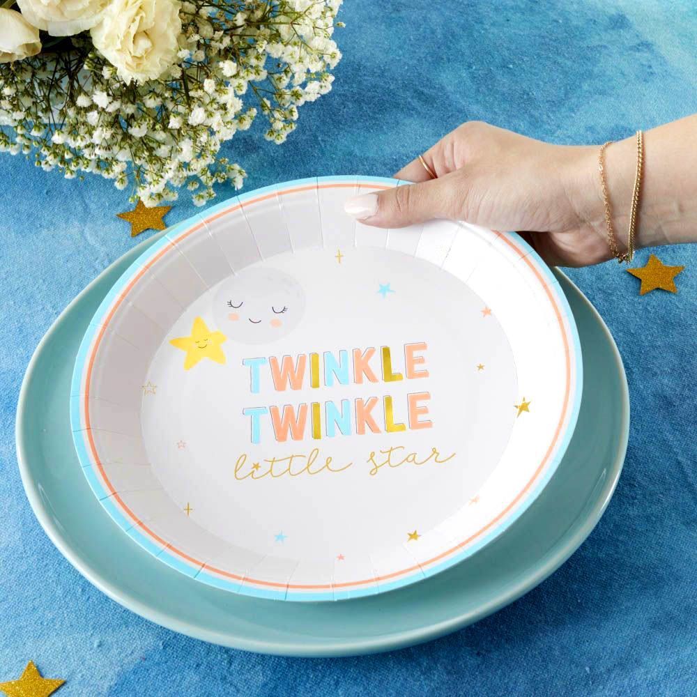 Twinkle Twinkle 9 in. Premium Paper Plates (Set of 16) - Alternate Image 5 | My Wedding Favors