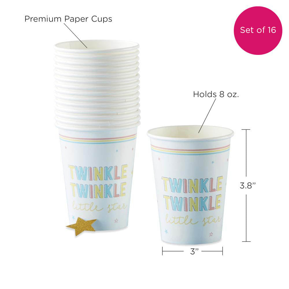Twinkle Twinkle 8 oz. Paper Cups (Set of 16) - Alternate Image 6 | My Wedding Favors