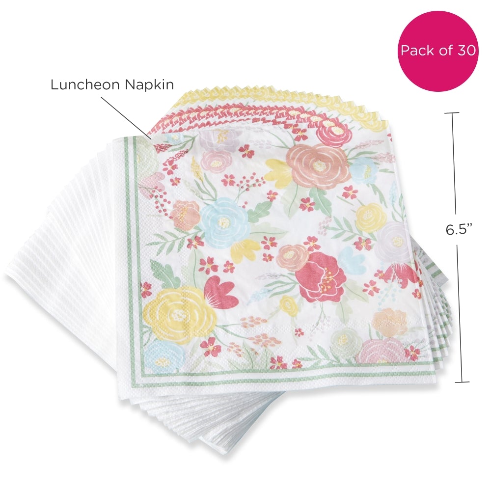 Garden Blooms 2 Ply Paper Napkins (Set of 30) - Alternate Image 6 | My Wedding Favors