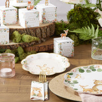 Pink Woodland Baby 7 in. Premium Paper Plates (Set of 16) - Alternate Image 4 | My Wedding Favors