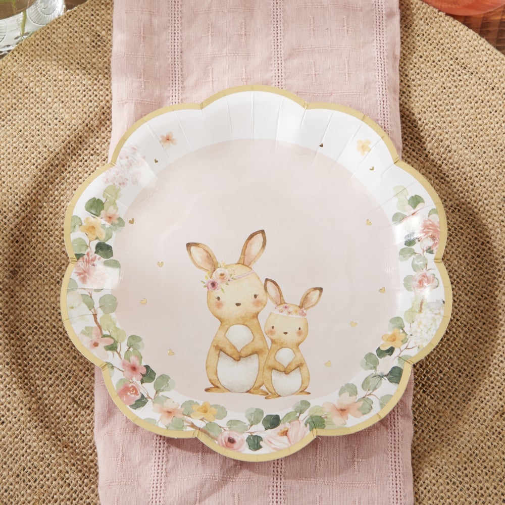 Pink Woodland Baby 7 in. Premium Paper Plates (Set of 16) - Alternate Image 5 | My Wedding Favors