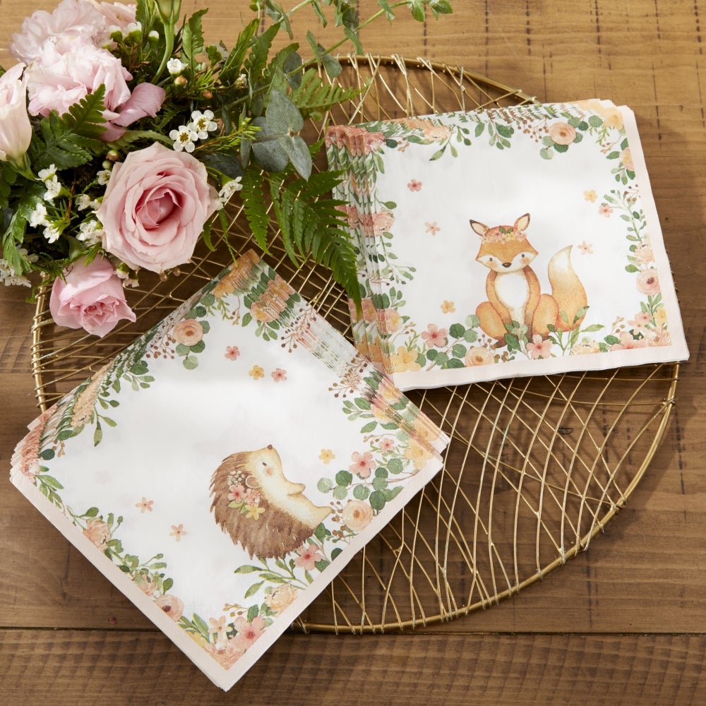 Pink Woodland Baby 2 Ply Paper Napkins (Set of 30) - Main Image | My Wedding Favors
