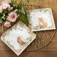 Thumbnail for Pink Woodland Baby 2 Ply Paper Napkins (Set of 30) - Main Image | My Wedding Favors