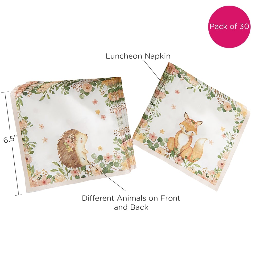 Pink Woodland Baby 2 Ply Paper Napkins (Set of 30) - Alternate Image 6 | My Wedding Favors