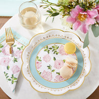 Tea Time Whimsy 9 in. Premium Paper Plates - Blue (Set of 16) - Alternate Image 2 | My Wedding Favors