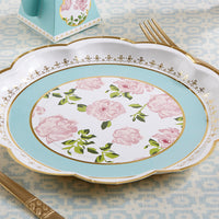 Tea Time Whimsy 9 in. Premium Paper Plates - Blue (Set of 16) - Alternate Image 4 | My Wedding Favors