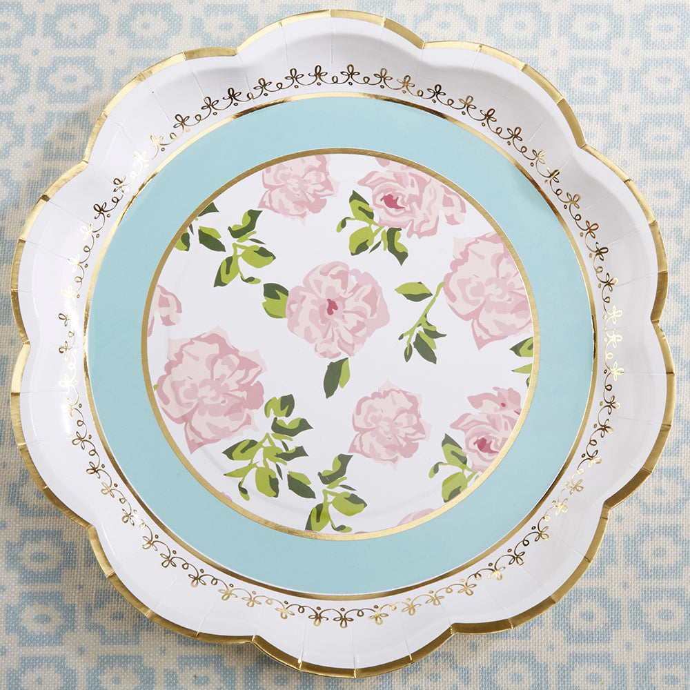 Tea Time Whimsy 9 in. Premium Paper Plates - Blue (Set of 16) - Alternate Image 5 | My Wedding Favors