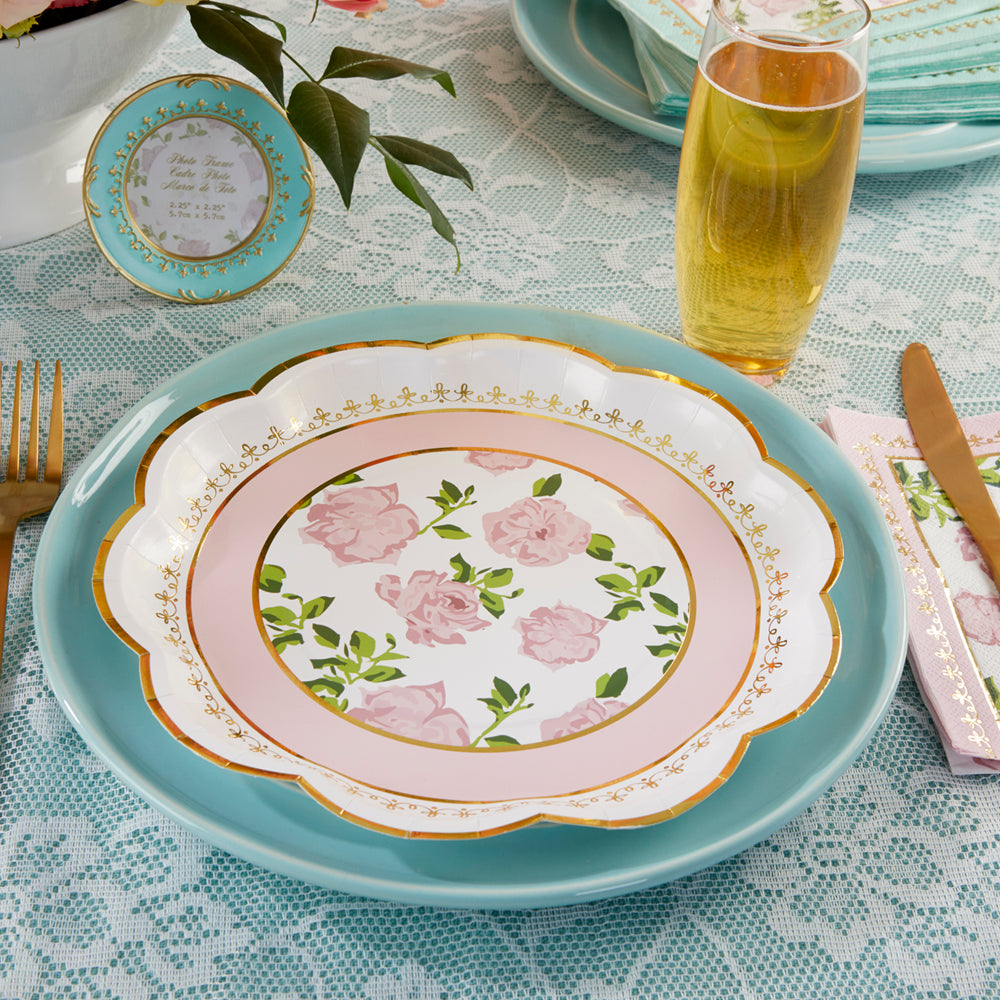 Pink Tea Time Whimsy 9 in. Premium Paper Plates (Set of 16) - Alternate Image 3 | My Wedding Favors