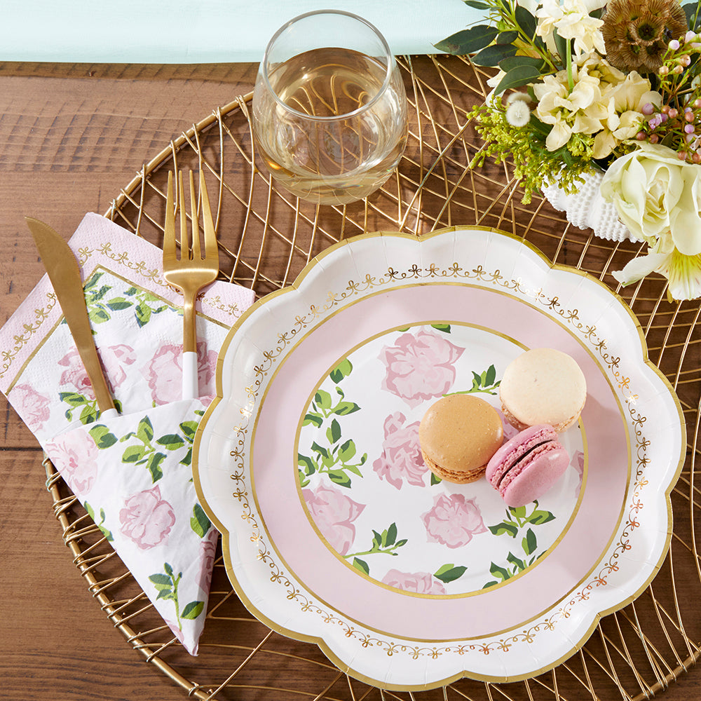 Pink Tea Time Whimsy 9 in. Premium Paper Plates (Set of 16) - Alternate Image 5 | My Wedding Favors