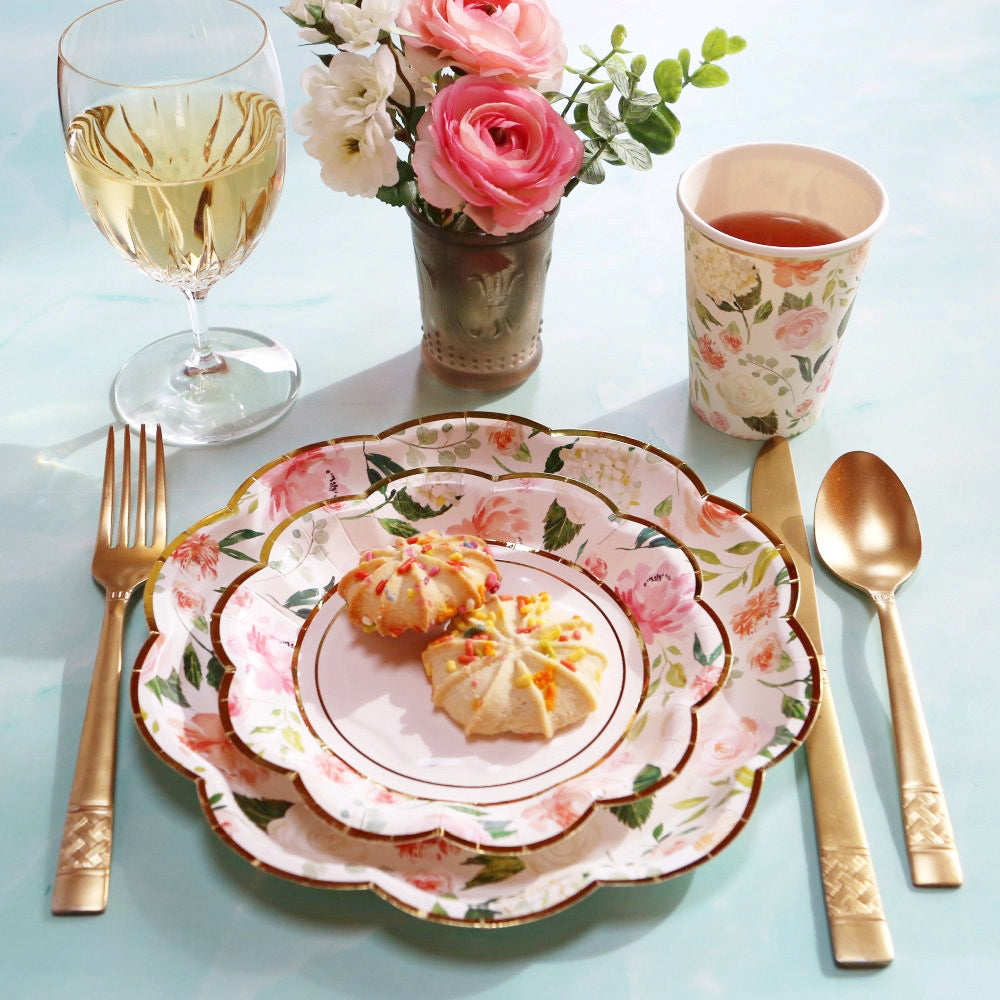 Pink Floral Brunch 62 piece Tableware Set (16 guests) | 00264NA-KIT