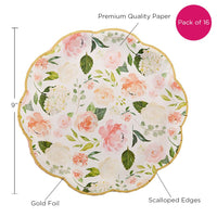 Thumbnail for Floral 9 in. Premium Paper Plates (Set of 16) - Alternate Image 6 | My Wedding Favors