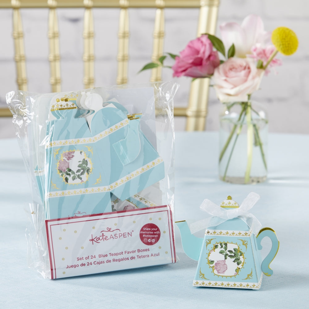 Blue Tea Time Whimsy Teapot Favor Box (Set of 24) - Alternate Image 3 | My Wedding Favors