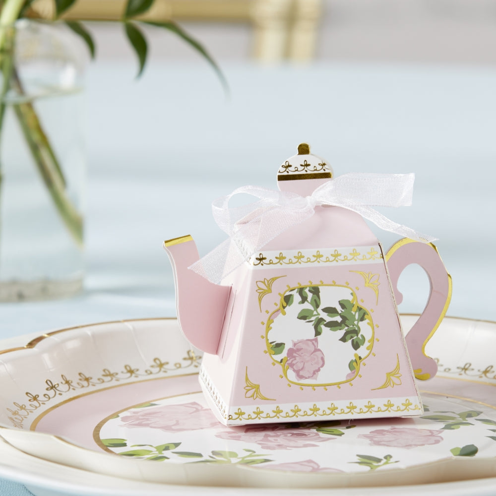 Pink Tea Time Whimsy Teapot Favor Box (Set of 24)