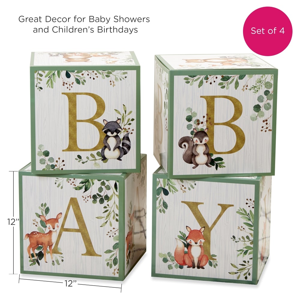 Woodland Baby Block Box (Set of 4) - Alternate Image 6 | My Wedding Favors