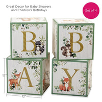 Thumbnail for Woodland Baby Block Box (Set of 4) - Alternate Image 6 | My Wedding Favors