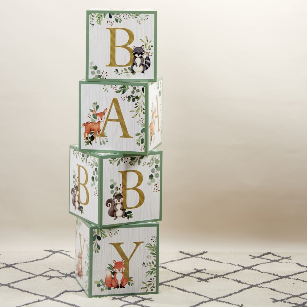 Woodland Baby Block Box (Set of 4) - Alternate Image 9 | My Wedding Favors
