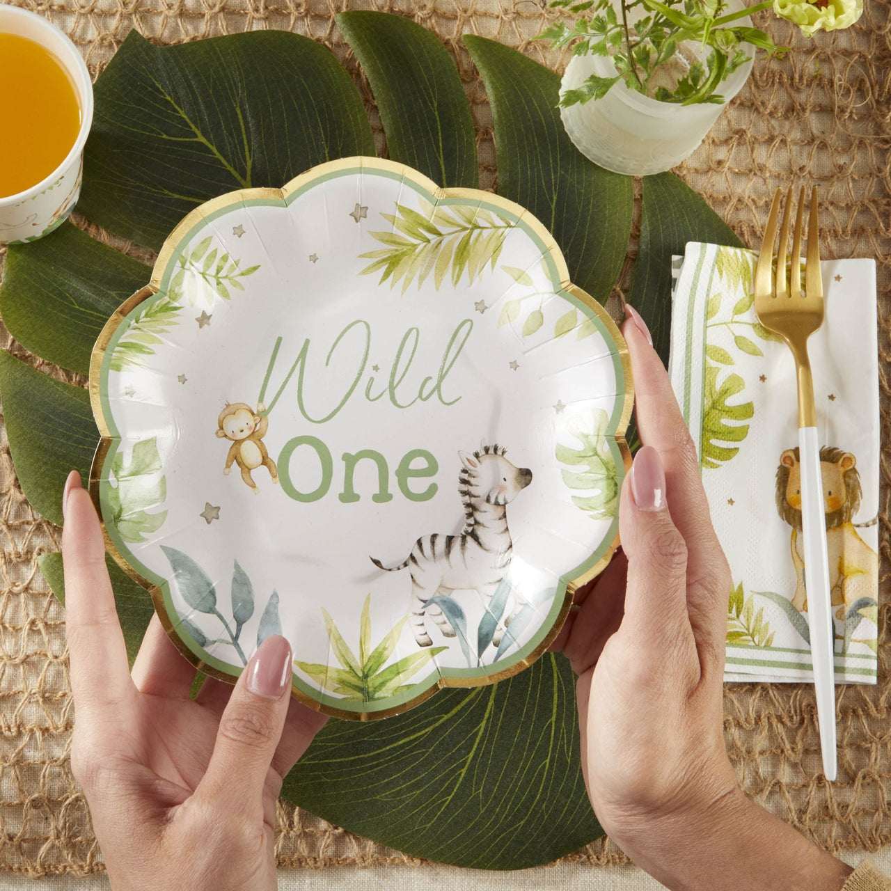 Safari Baby 7 in. Premium Paper Plates (Set of 16) - Alternate Image 3 | My Wedding Favors