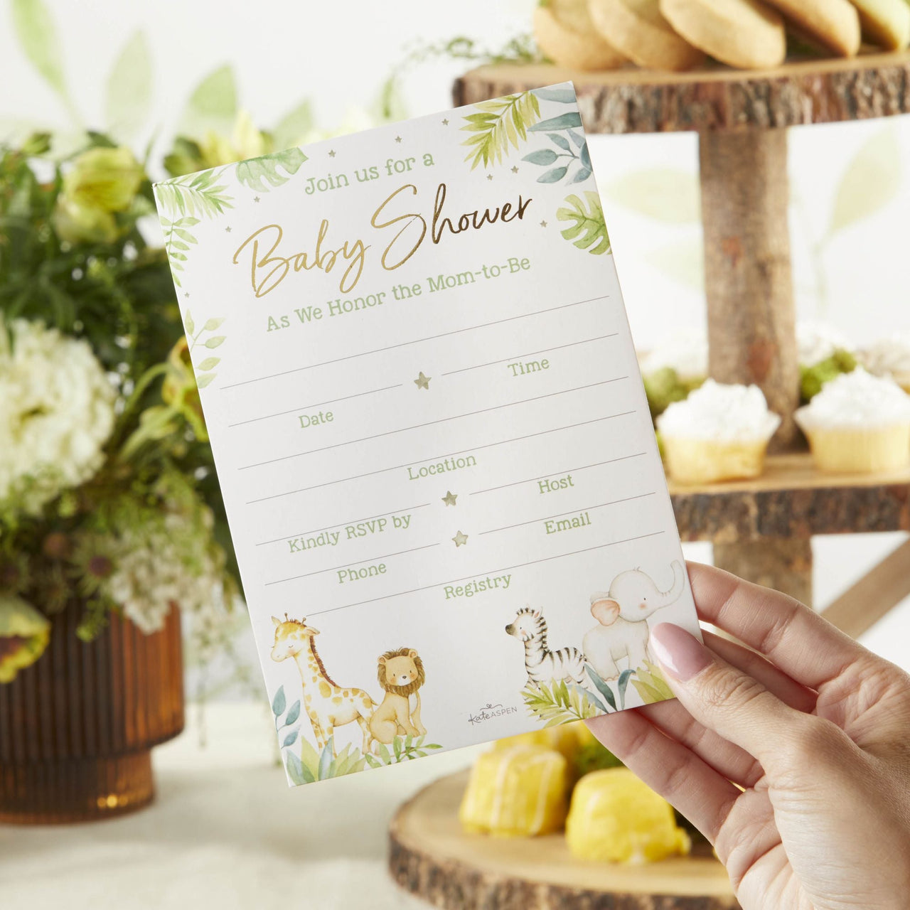 Safari Baby Shower Invitation & Thank You Card Bundle (Set of 20) - Alternate Image 7 | My Wedding Favors