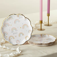 Boho Rainbow Baby 9 in. Premium Paper Plates (Set of 16) - Main Image | My Wedding Favors