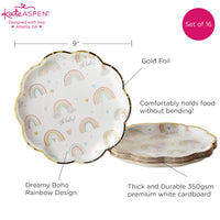 Boho Rainbow Baby 9 in. Premium Paper Plates (Set of 16) - Alternate Image 6 | My Wedding Favors