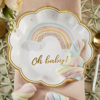 Boho Rainbow Baby 7 in. Premium Paper Plates (Set of 16)