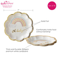 Boho Rainbow Baby 7 in. Premium Paper Plates (Set of 16)