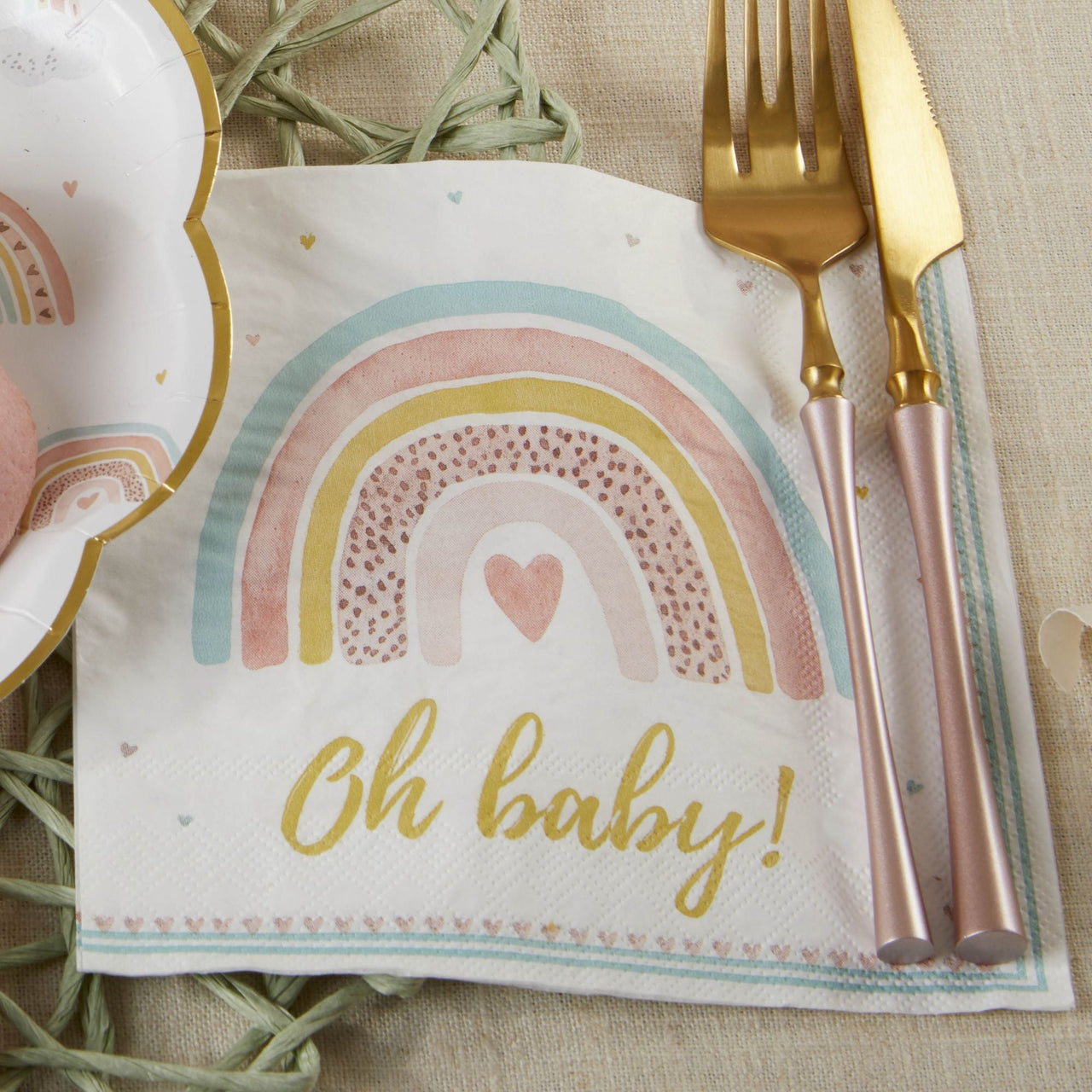 Boho Rainbow Baby 2 Ply Paper Napkins (Set of 30) - Alternate Image 3 | My Wedding Favors