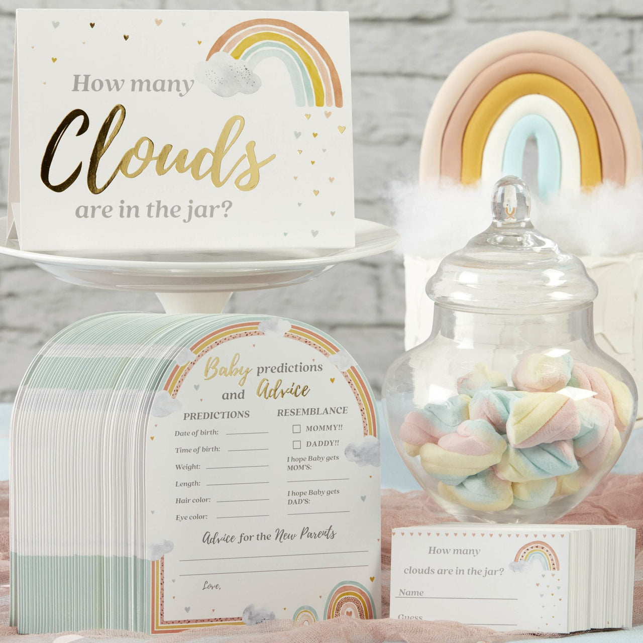 Boho Rainbow Baby Advice Card & Baby Shower Game (Set of 50) - Main Image | My Wedding Favors