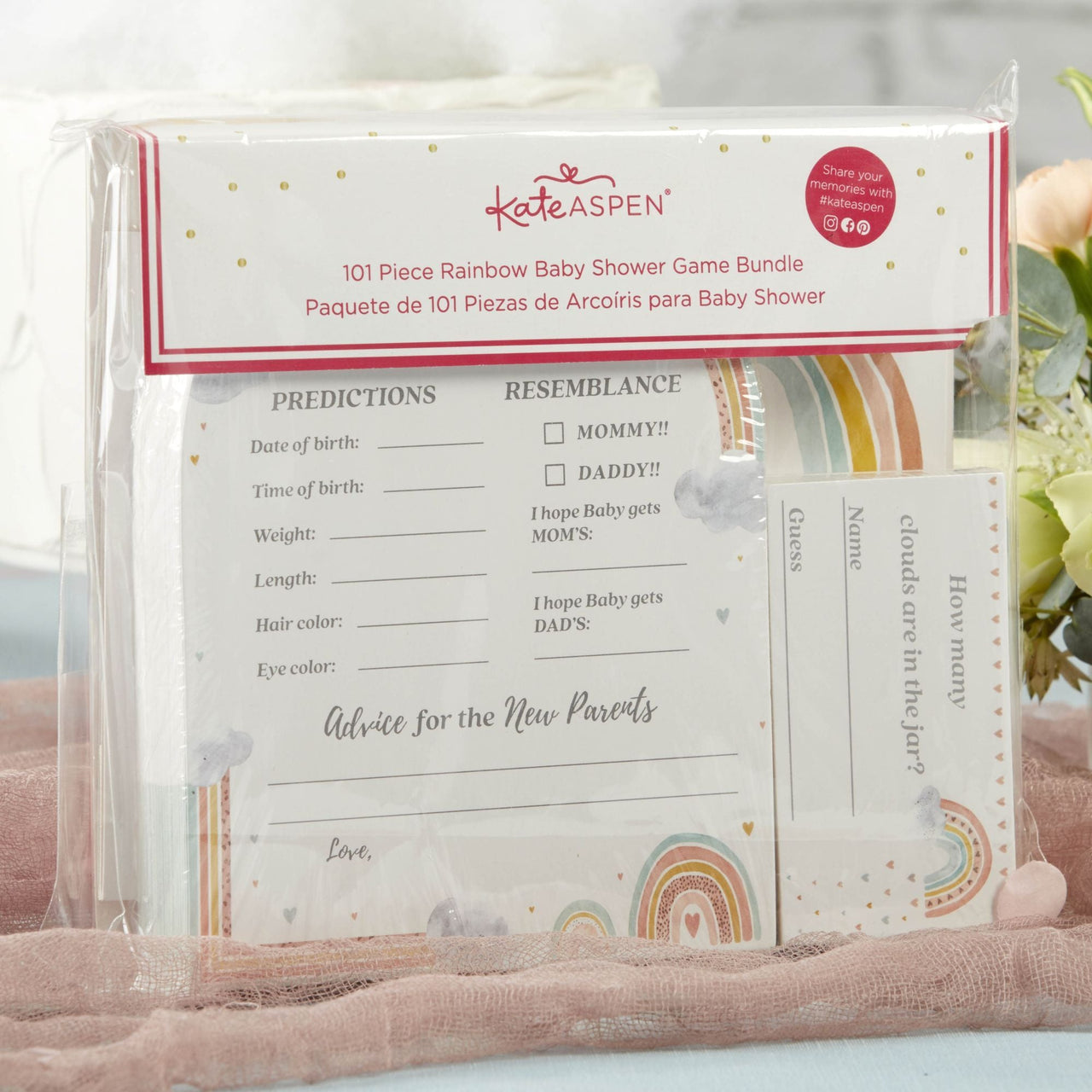 Boho Rainbow Baby Advice Card & Baby Shower Game (Set of 50) - Alternate Image 5 | My Wedding Favors
