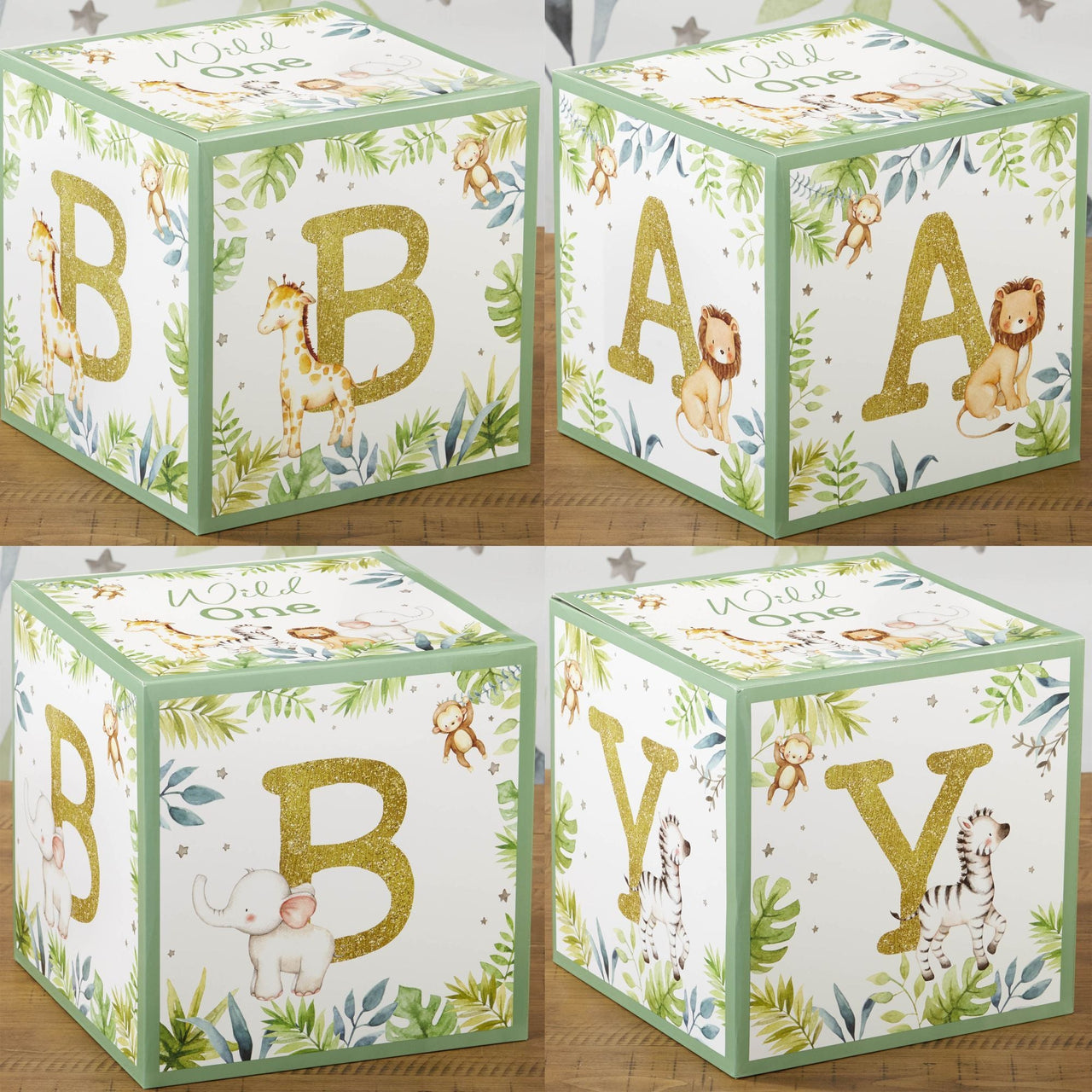 Safari Baby Block Box (Set of 4) - Alternate Image 4 | My Wedding Favors