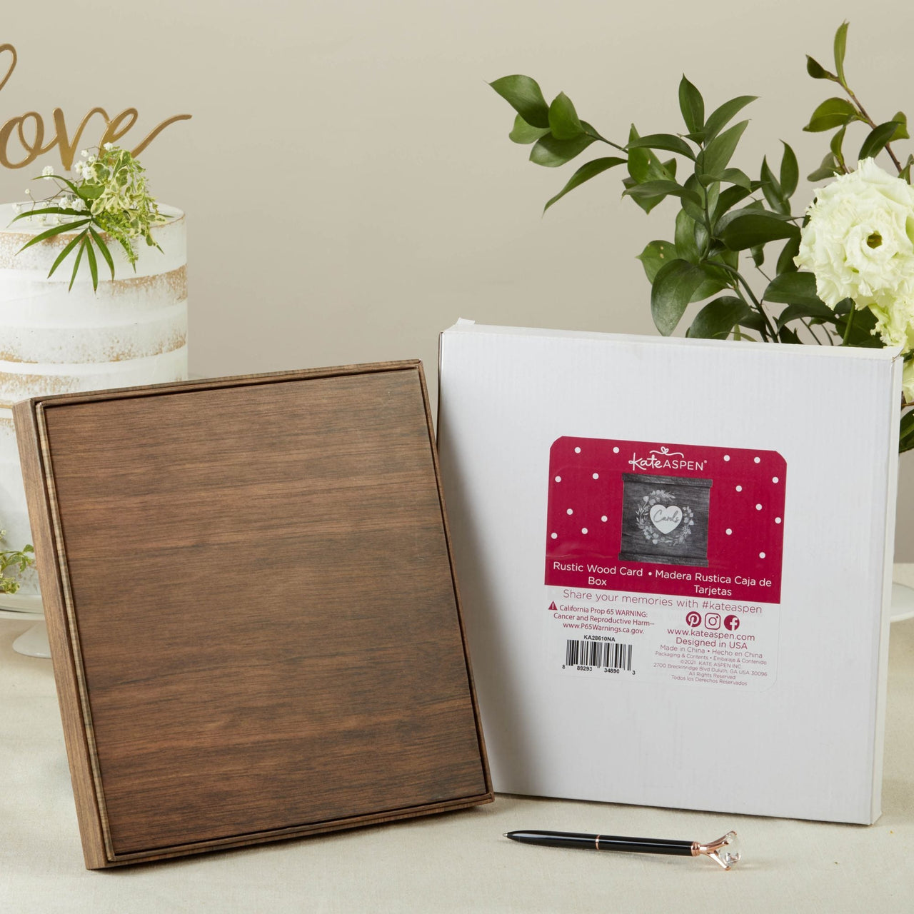 Rustic Brown Wood Card Box - Alternate Image 5 | My Wedding Favors