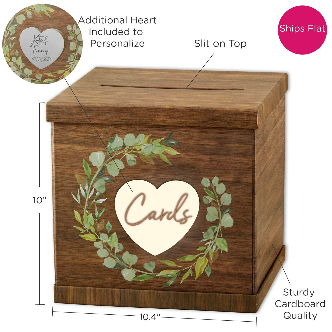 Rustic Brown Wood Card Box - Alternate Image 6 | My Wedding Favors